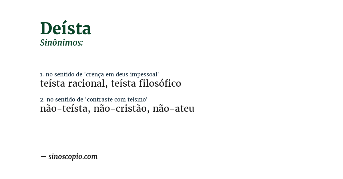 Sinônimo de deísta