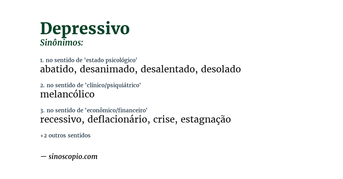 Sinônimo de depressivo
