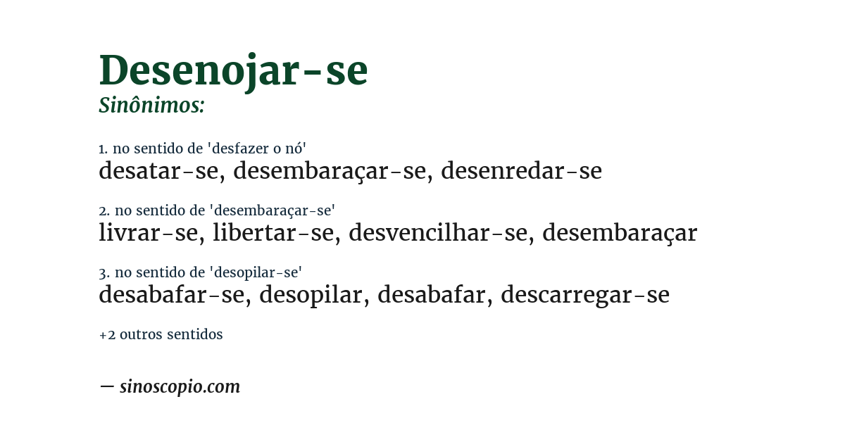 Sinônimo de desenojar-se