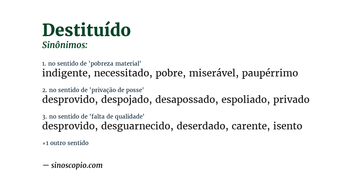 Sinônimo de destituído