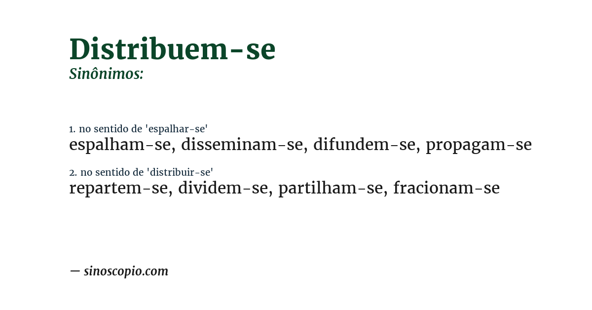 Sinônimo de distribuem-se