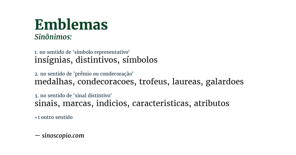 Sinônimo de emblemas