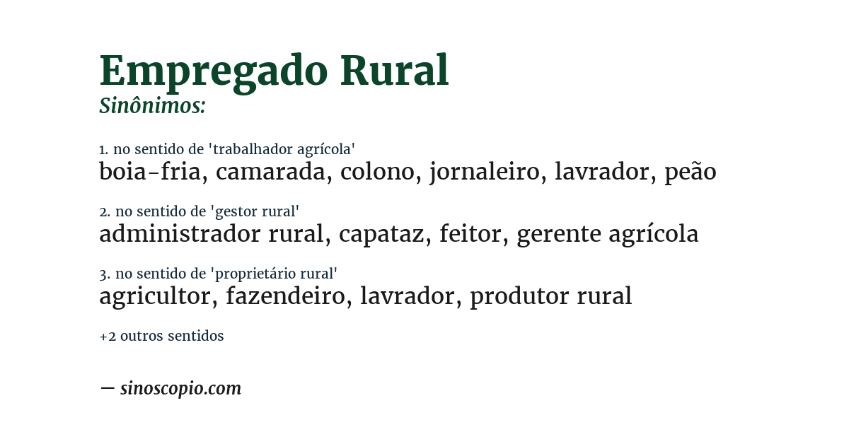 Sinônimo de empregado rural
