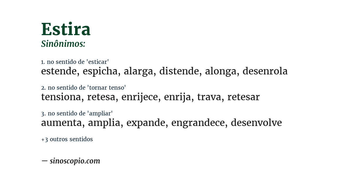 Sinônimo de estira