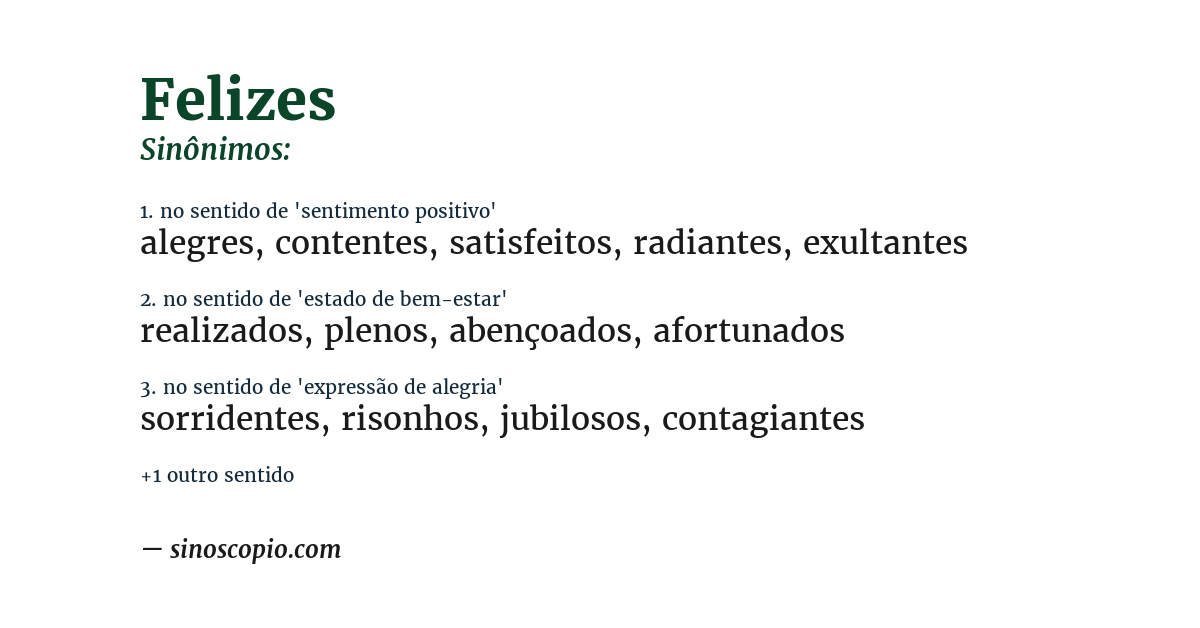 Sinônimo de felizes