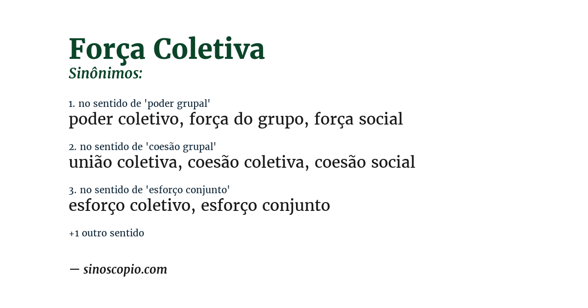 Sinônimo de força coletiva