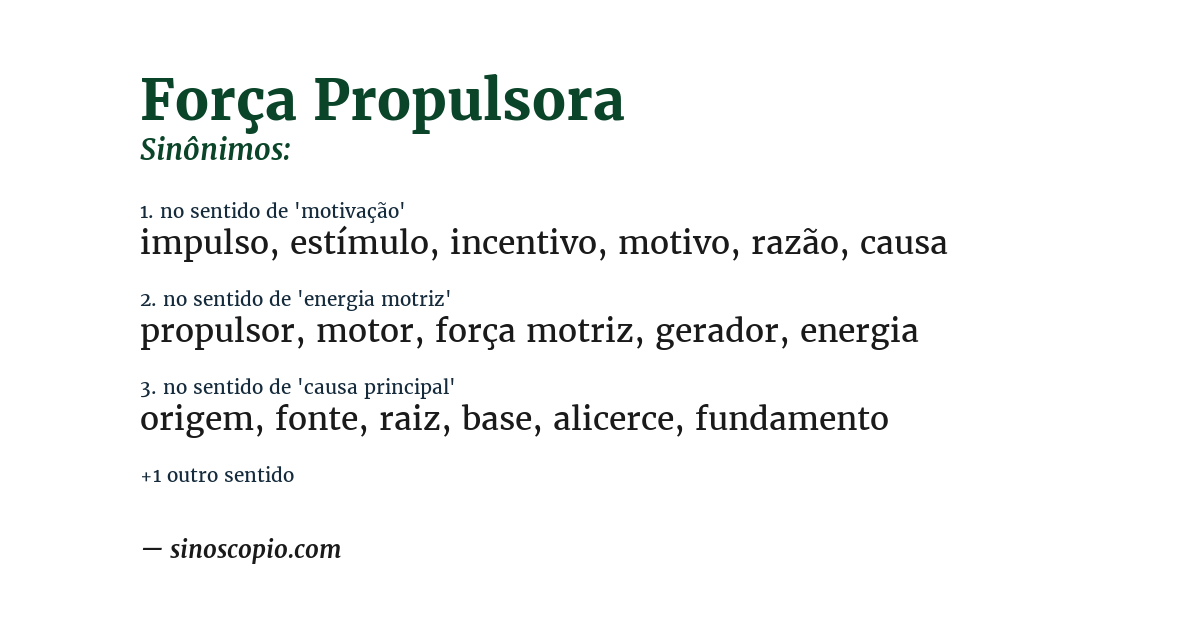 Sinônimo de força propulsora
