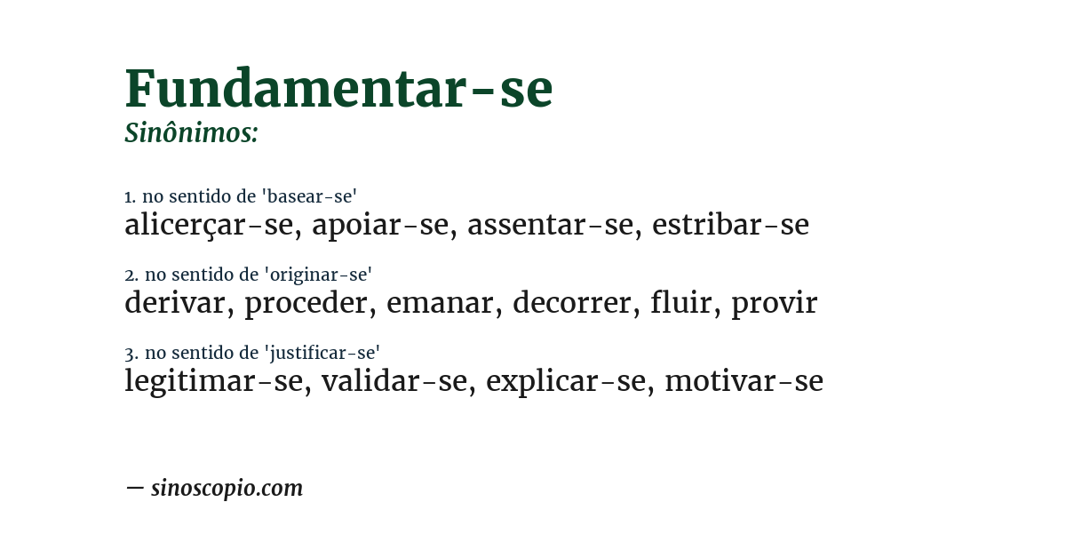 Sinônimo de fundamentar-se