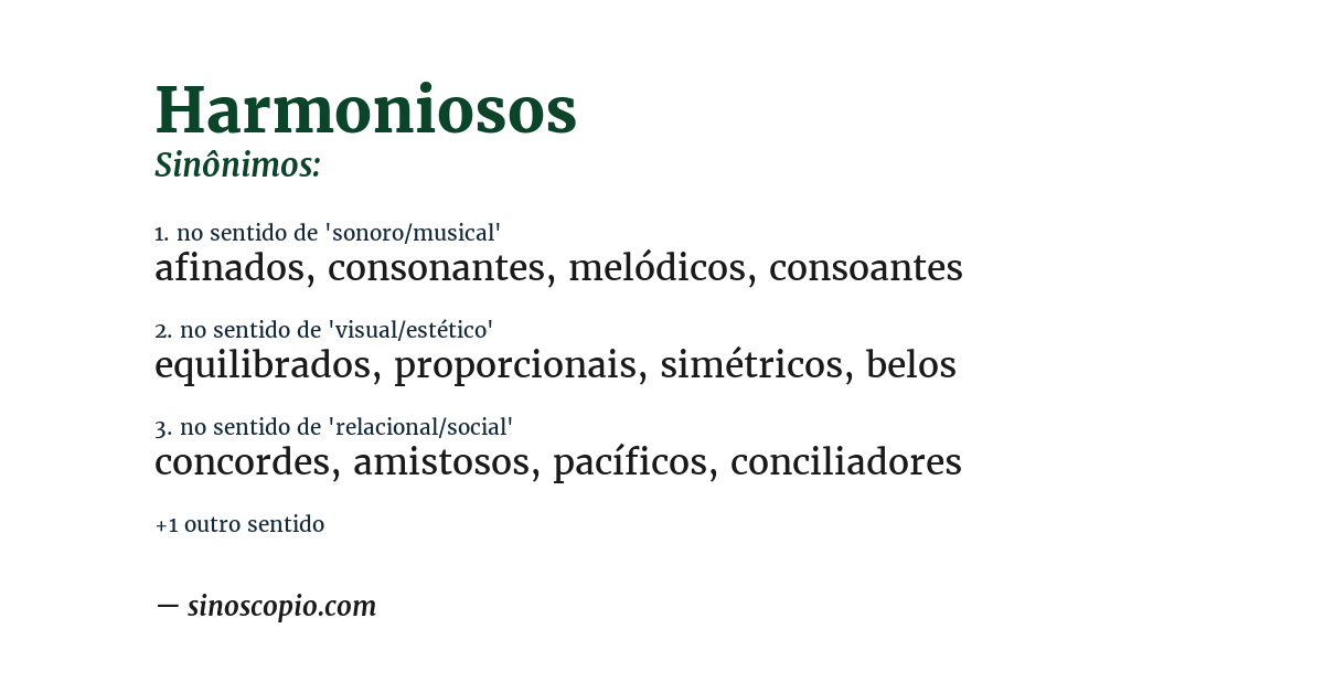 Sinônimo de harmoniosos