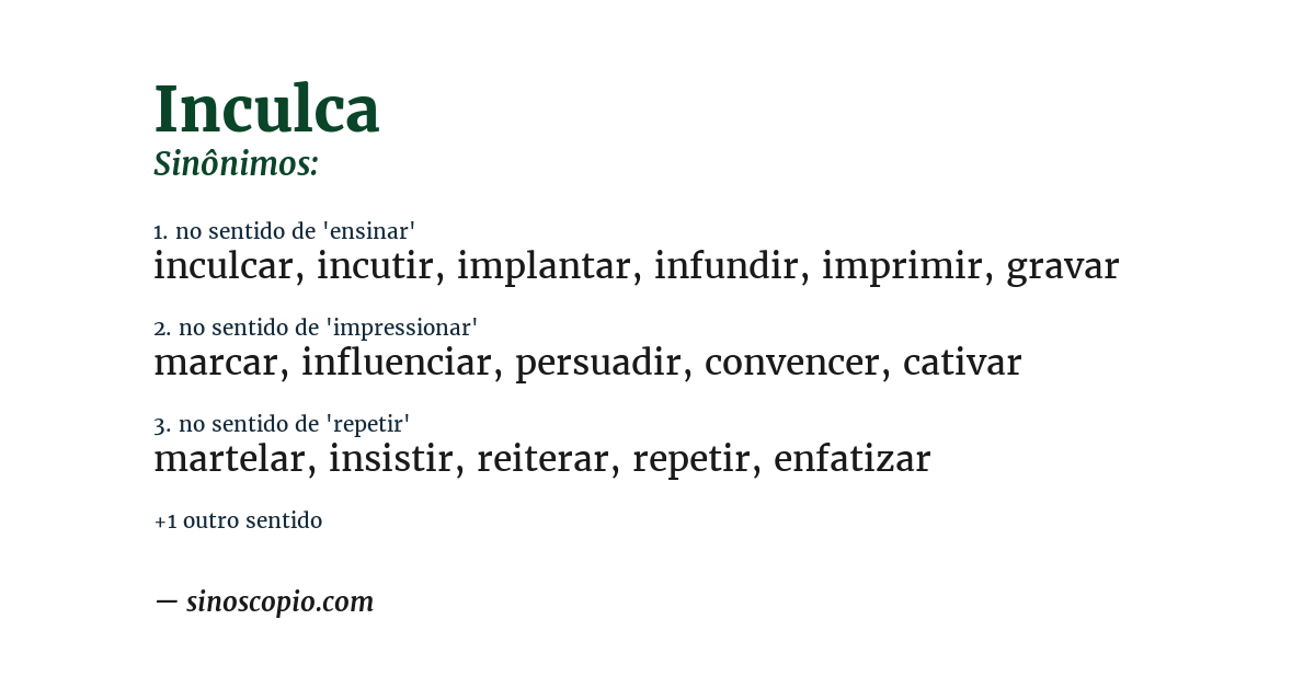 Sinônimo de inculca