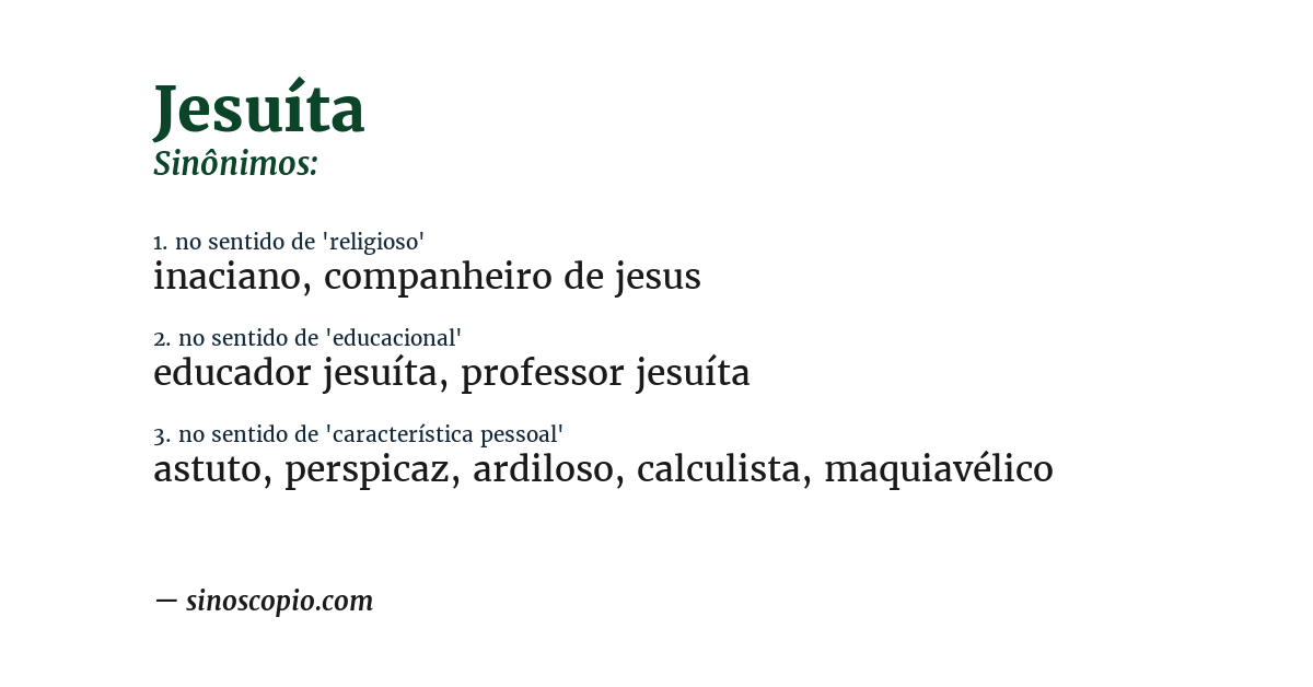 Sinônimo de jesuíta