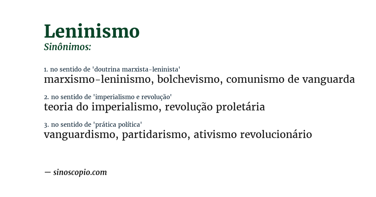 Sinônimo de leninismo