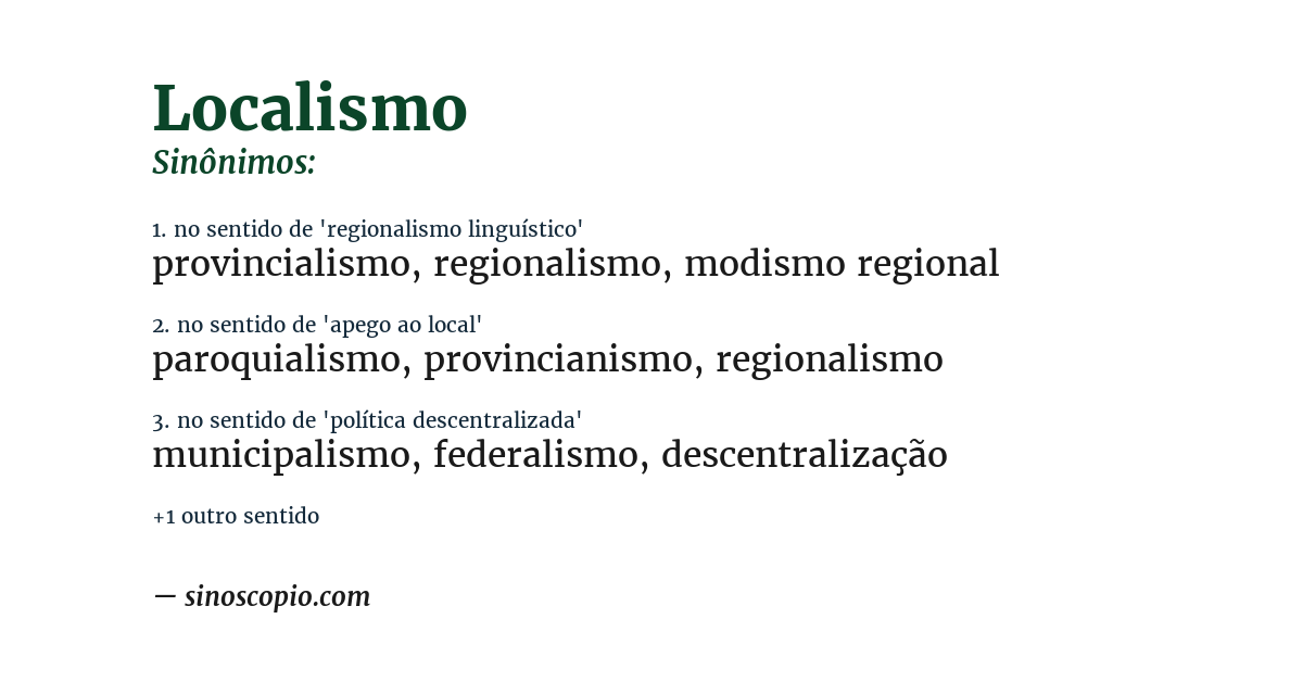Sinônimo de localismo