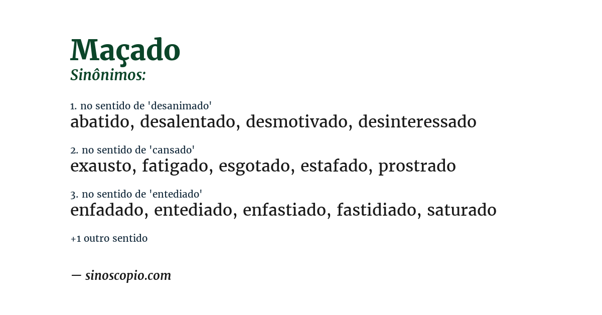 Sinônimo de maçado
