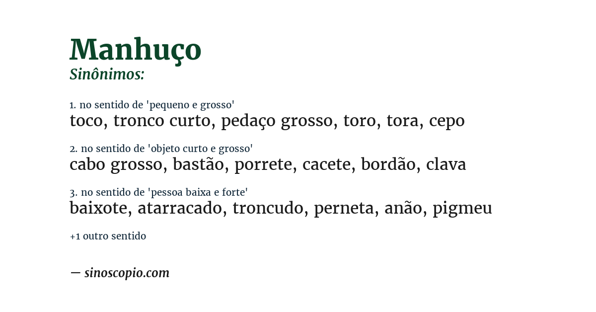 Sinônimo de manhuço