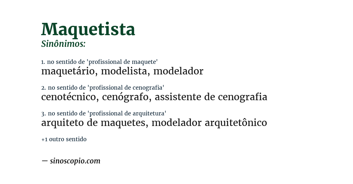 Sinônimo de maquetista