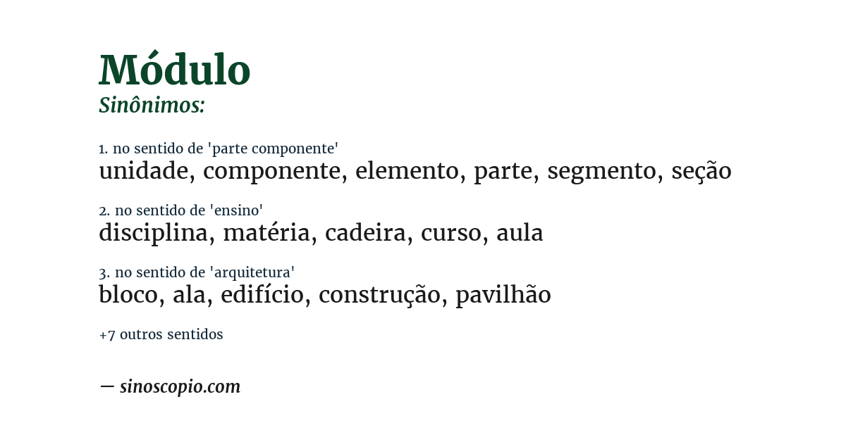 Sinônimo de módulo