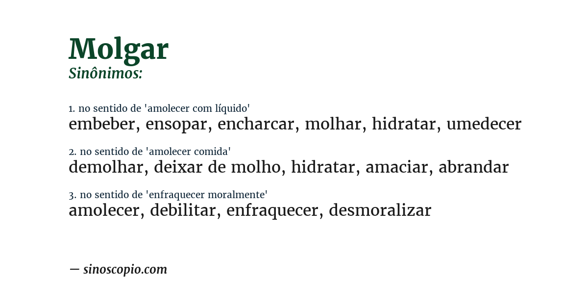 Sinônimo de molgar