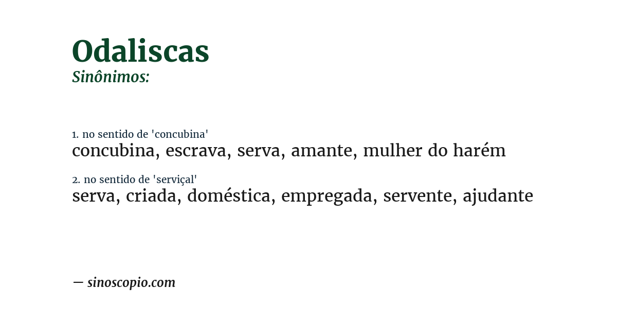 Sinônimo de odaliscas