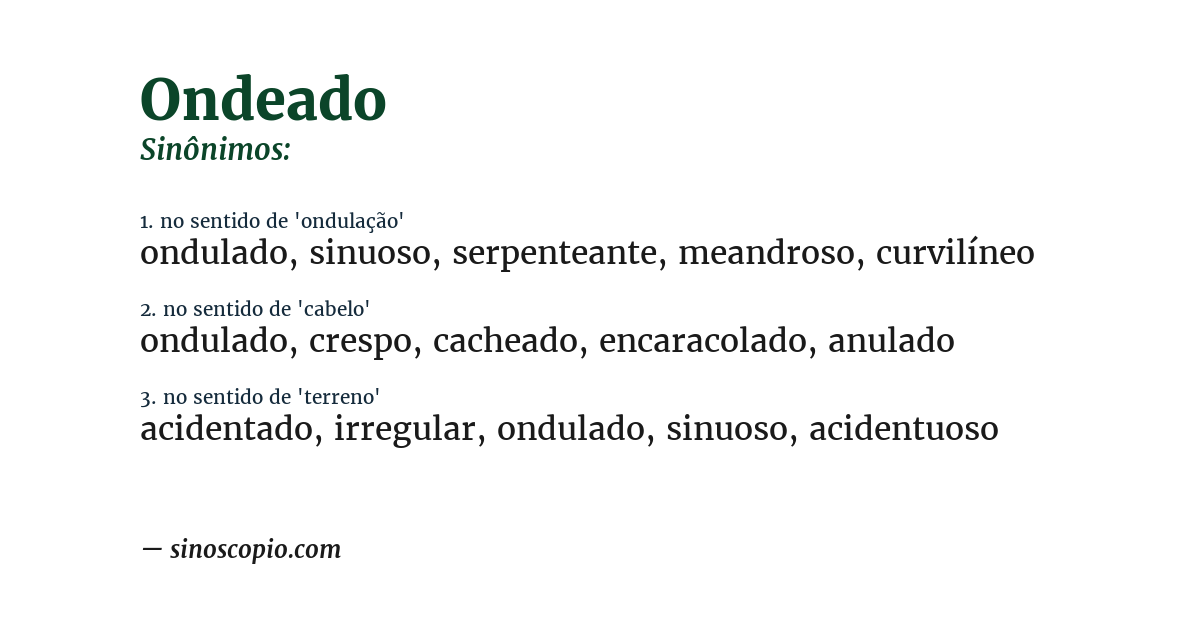 Sinônimo de ondeado