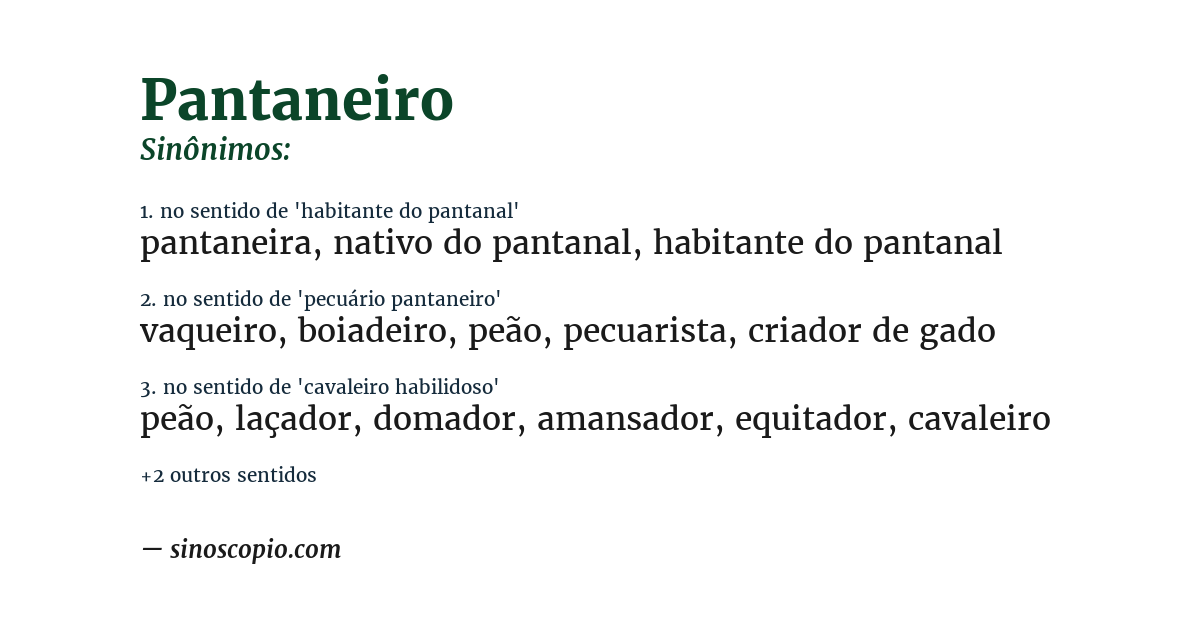 Sinônimo de pantaneiro