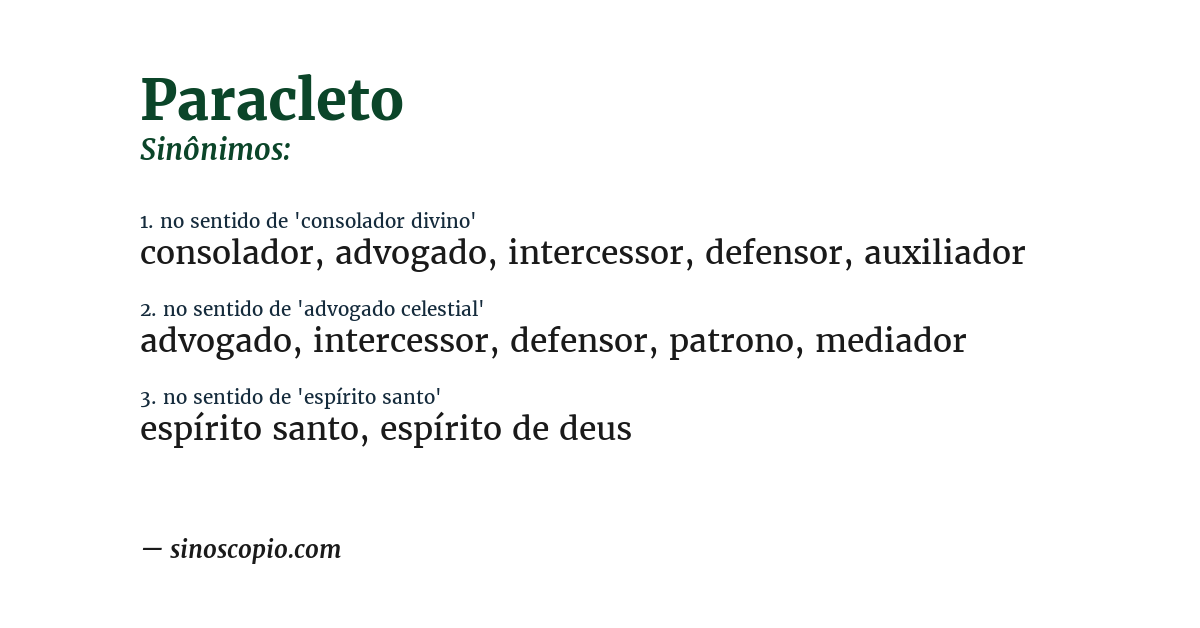 Sinônimo de paracleto