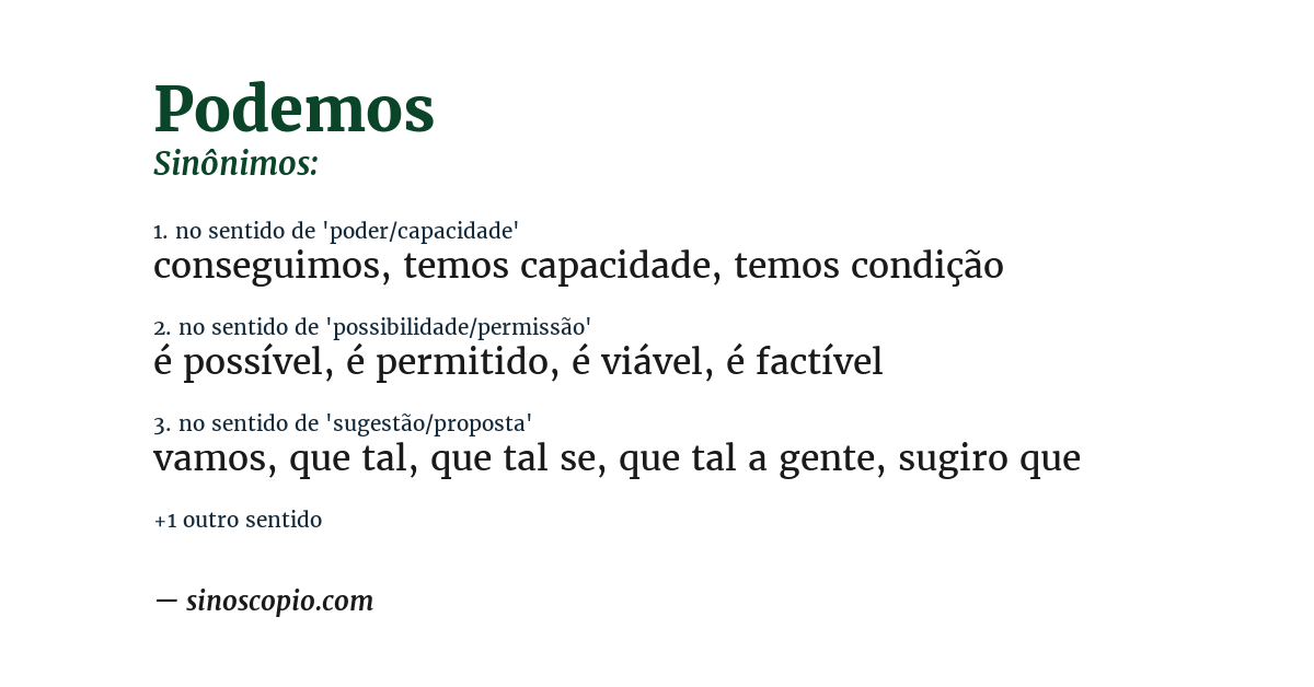 Sinônimo de podemos