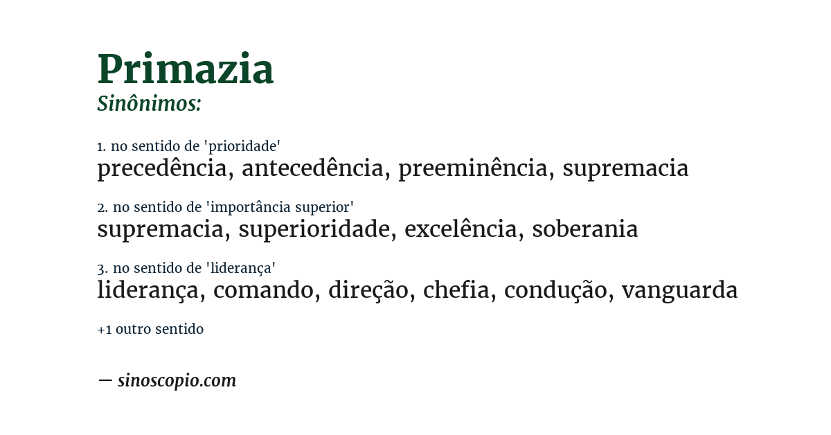 Sinônimo de primazia