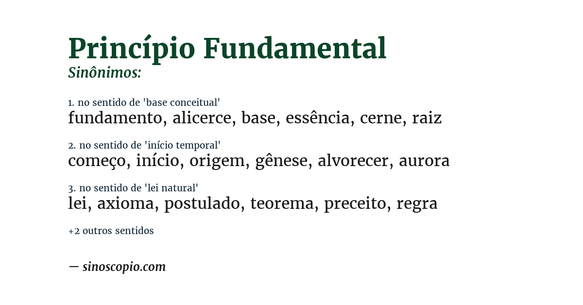 Sinônimo de princípio fundamental