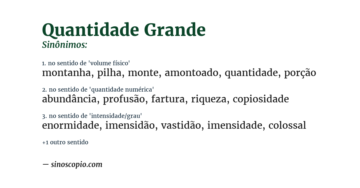 Sinônimo de quantidade grande
