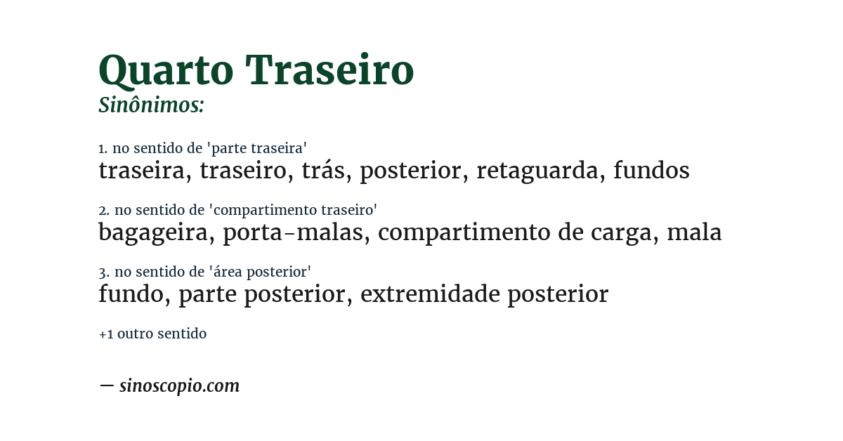 Sinônimo de quarto traseiro