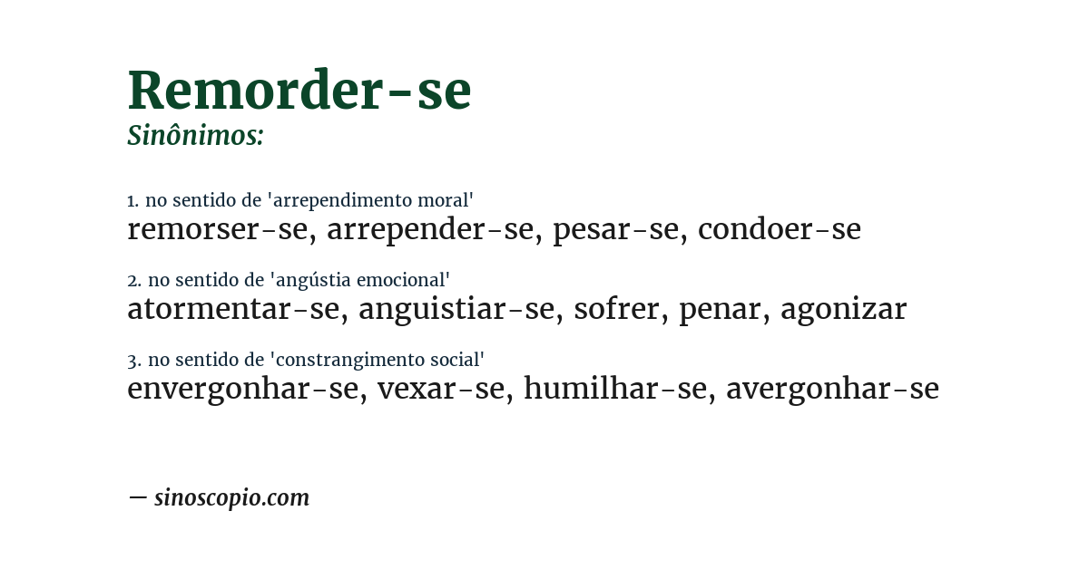 Sinônimo de remorder-se