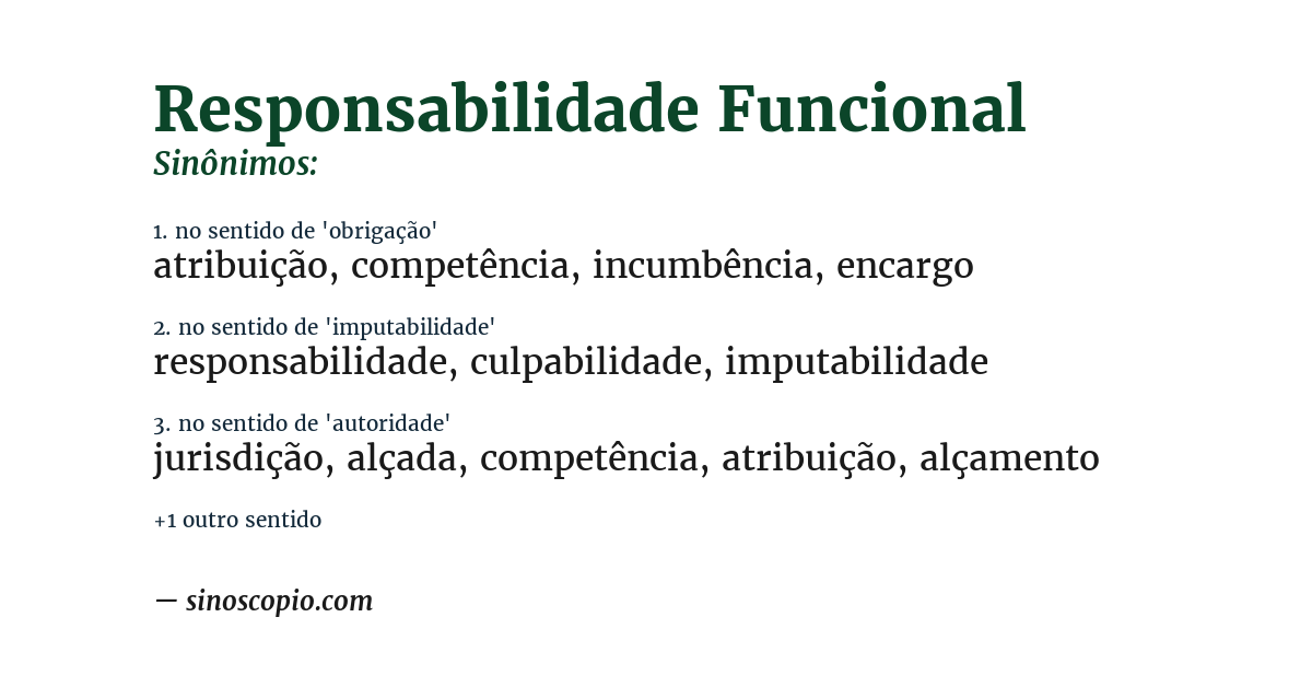 Sinônimo de responsabilidade funcional