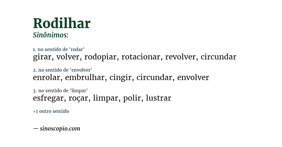 Sinônimo de rodilhar