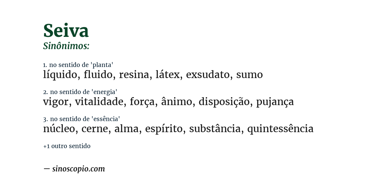 Sinônimo de seiva