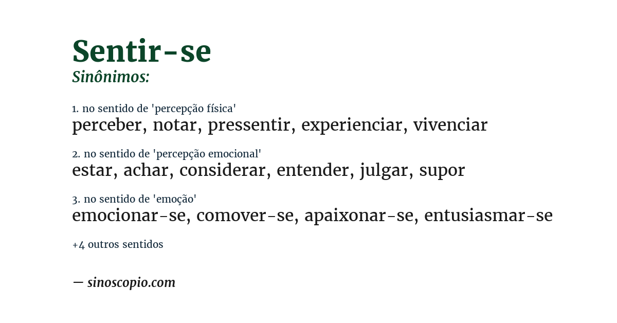 Sinônimo de sentir-se