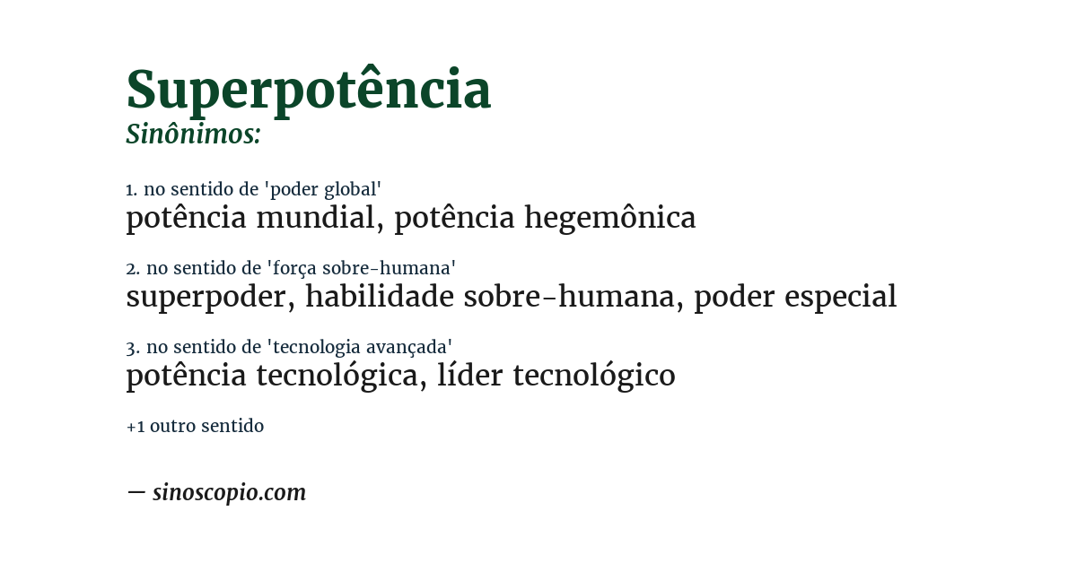 Sinônimo de superpotência
