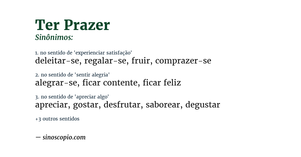 Sinônimo de ter prazer
