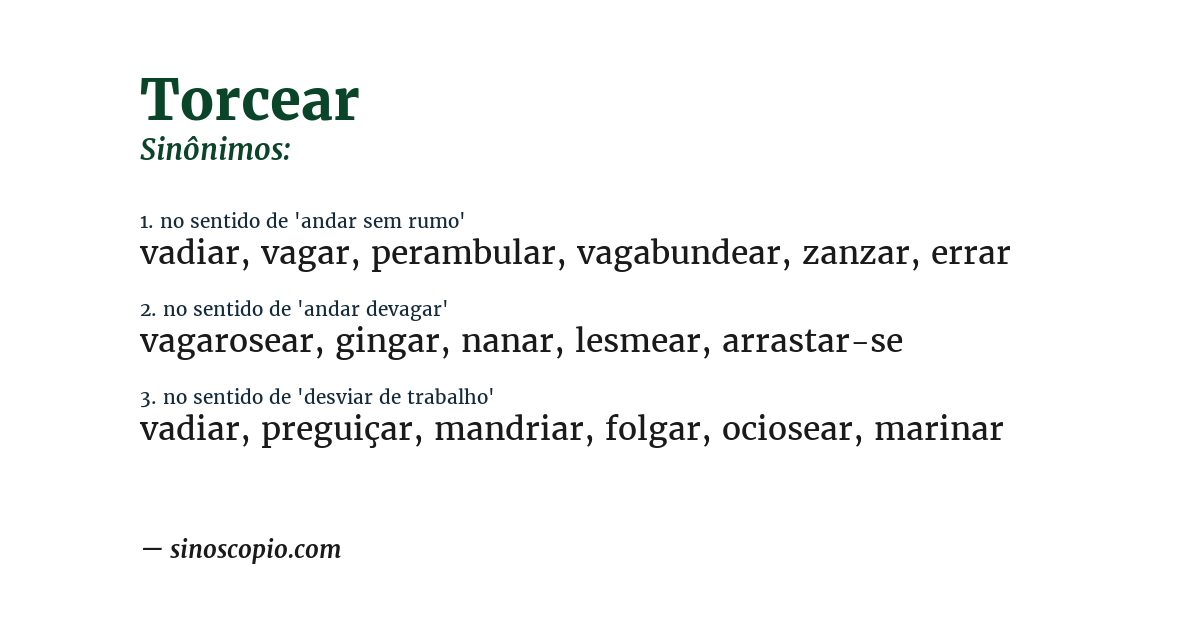 Sinônimo de torcear