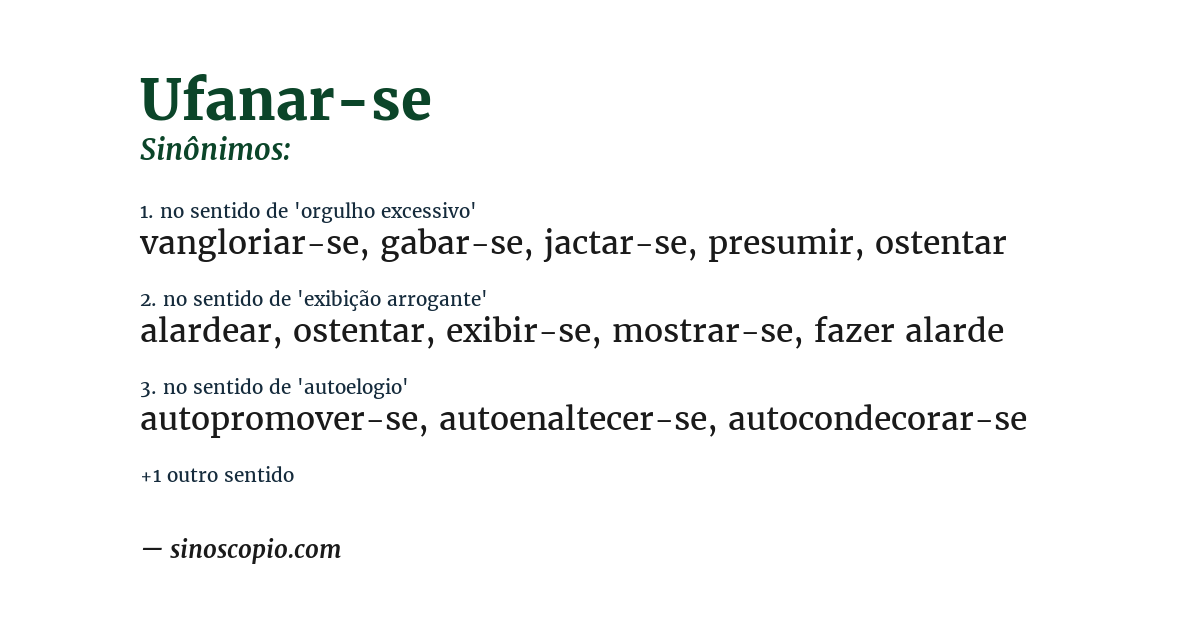 Sinônimo de ufanar-se