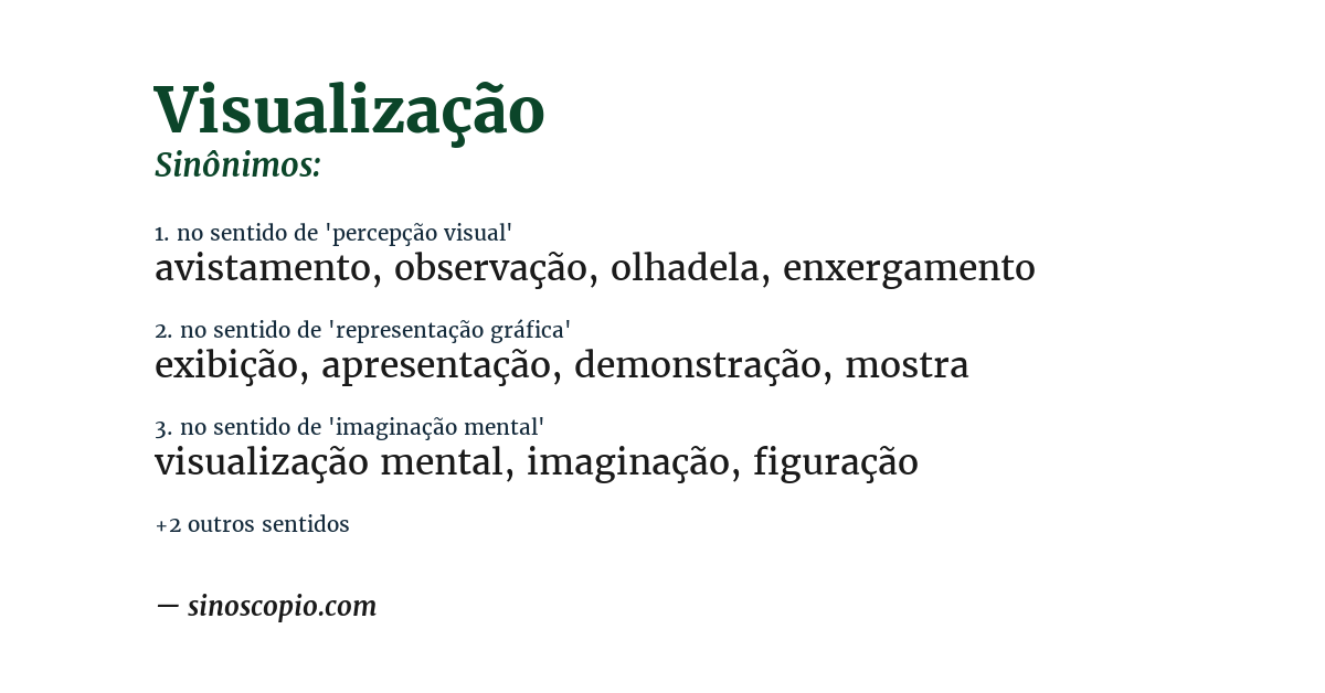 Sinônimo de visualização