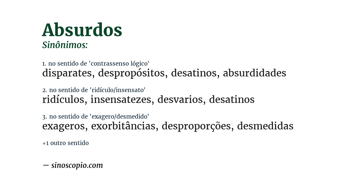 Sinônimo de absurdos