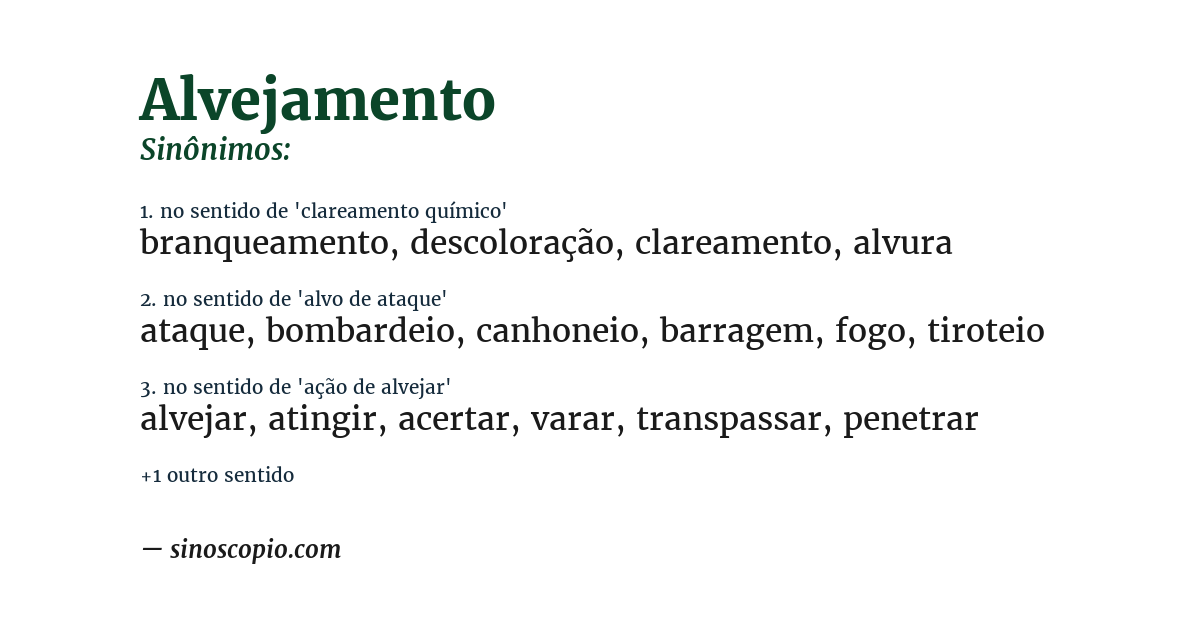 Sinônimo de alvejamento