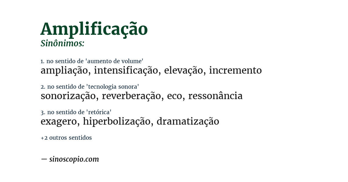 Sinônimo de amplificação