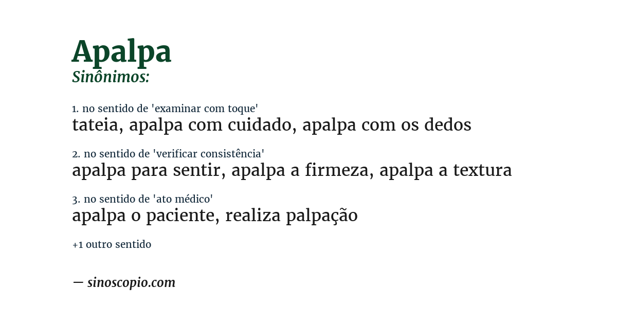 Sinônimo de apalpa