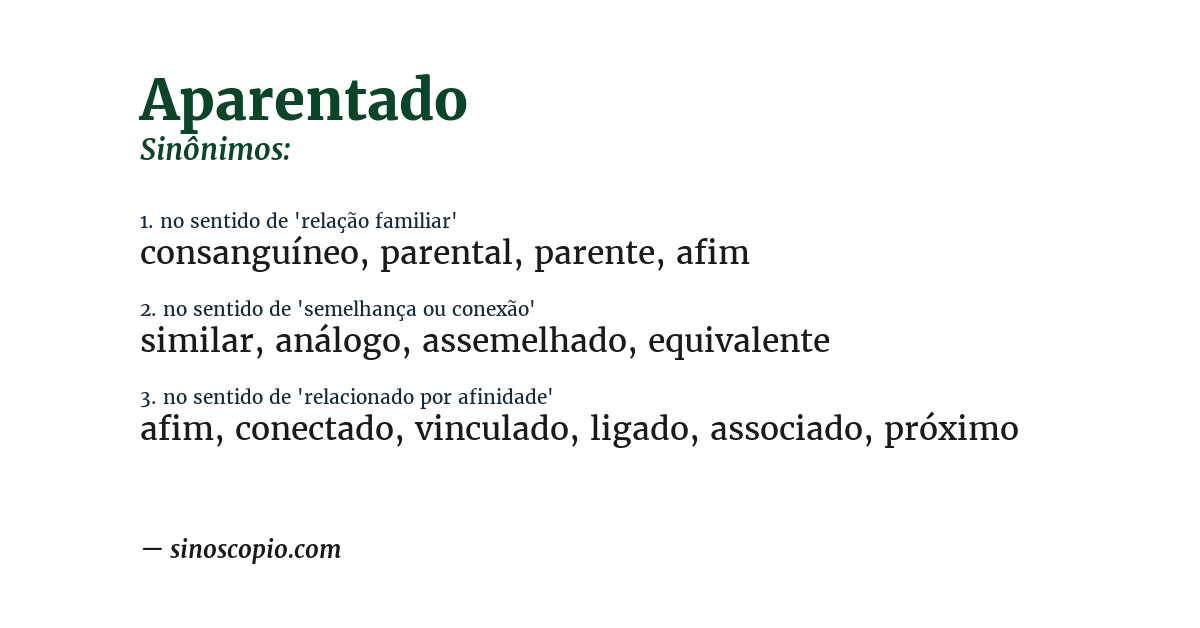 Sinônimo de aparentado