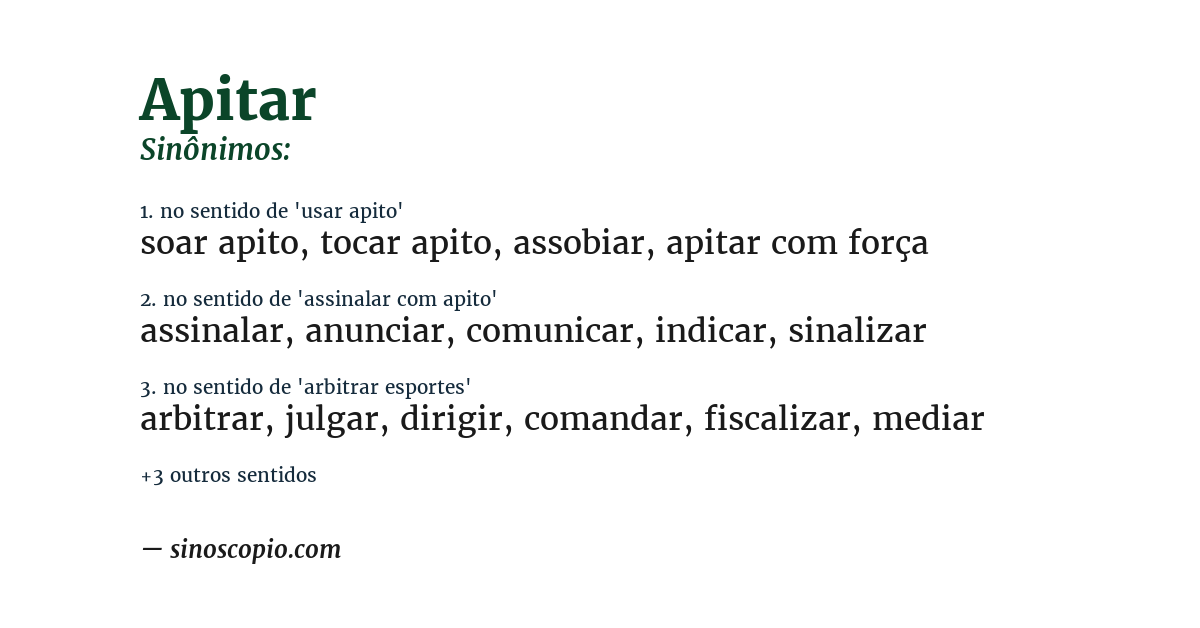 Sinônimo de apitar