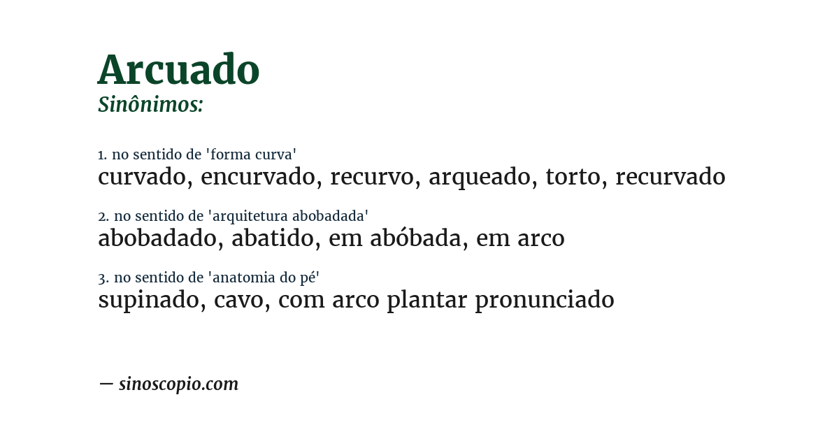 Sinônimo de arcuado