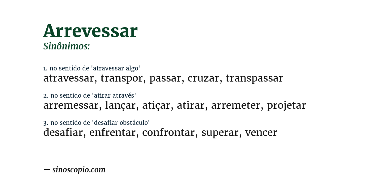 Sinônimo de arrevessar