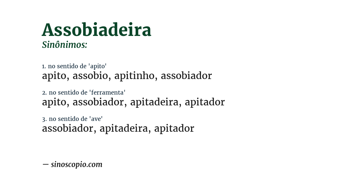 Sinônimo de assobiadeira